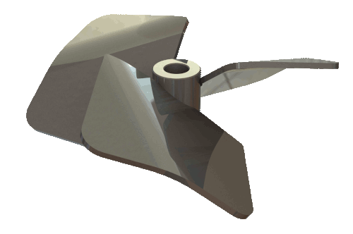 Axial flow, high viscosity, diameters 3” to 300”+, mill stock, Np=0.64, Nq=0.64