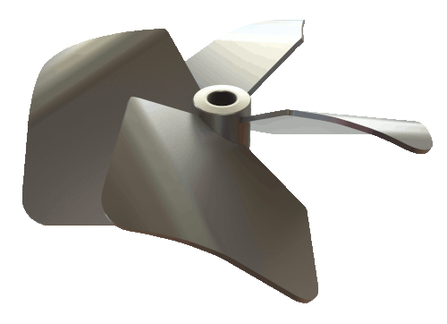 Axial flow, high solidity for gas dispersion, diameters 3” to 300”+, mill stock, Np=0.75, Nq=0.73